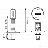 Лампа галогеновая H1 P14.5S 55 Вт 12 В 3000K BOSCH 12V 55W H1 PURE LIGHT 1987302011 Blister 1pcs - 1 987 301 005 350111 - Изображение 4