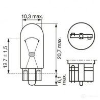 Лампа накаливания W3W W2.1X9.5D 3 Вт 24 В BOSCH 350543 1987302871 HUXIW 7 - Изображение 5