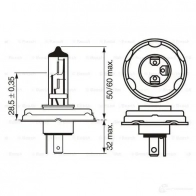 Лампа галогеновая BOSCH Blister 1pcs - 1 987 301 021 350131 1987302021 12V 45/40W R2H PURE LIGHT - Изображение 2