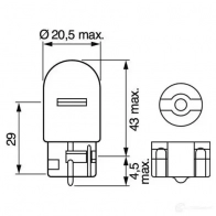 Лампа W21W 21 Вт 12 В BOSCH 12V 21W W21W ECO 1987302822 350522 W21W - Изображение 5
