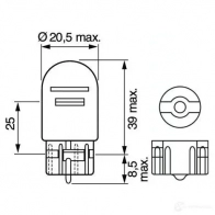 Лампа W21/5W 21/5 Вт 12 В BOSCH 350527 12V 21/5W W21/5W ECO 1987302823 W21/5W - Изображение 3