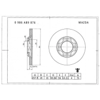 Тормозной диск Bosch WCXSM3 0 986 AB9 876 61378616 BD987 6