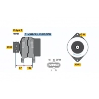 Генератор Bosch NCB1 (>) 28V 35/80A HAQJIH 127165855 0 124 555 028 - Изображение 5