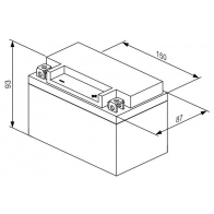 Аккумулятор 4 ач обратная 290 а 12 в 134x75x133 BOSCH LTX14L-BS LION 0986122623 333601 SN5CW - Изображение 5