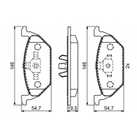 Тормозные колодки, дисковые, комплект Bosch 0 986 495 454 23130; 23131 BP2086 1193485326