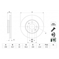 Тормозной диск BOSCH Z NY4AE0 0 986 479 F29 Kia Rio 4 (YB, SC) Хэтчбек 1.0 T-GDI 120 Eco-Dynamics+ 120 л.с. 2017 – 2025