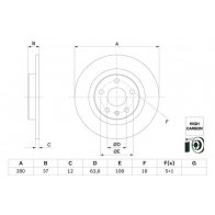 Тормозной диск BOSCH 1440044662 0 986 479 F41 RC S2FL