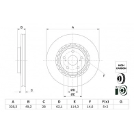 Тормозной диск BOSCH Lexus ES (XV60) 6 Седан 3.5 350 (GSV60) 277 л.с. 2012 – 2025 0 986 479 G63 P 0CWO