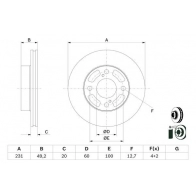 Тормозной диск BOSCH 1440044690 0 986 479 G91 809T0Y S