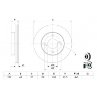 Тормозной диск BOSCH 0 986 479 G92 Suzuki Ignis (FF, MF) 2 2016 – 2020 Z 6WRBZI