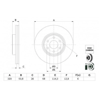 Тормозной диск BOSCH 0MR IU2 Mercedes X-Class 0 986 479 H29