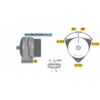 Генератор Bosch 0 124 655 042 E30XB2 NCB2 (>) 28V 40/100A 1423135652 - Изображение 5