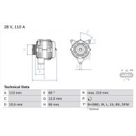Генератор Bosch 0 986 049 770 333215 49 70 4977 - Изображение 1