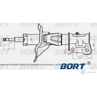 Стойка амортизационная газомасляная передняя левая BORT G22250109L HDNR5 1422495541 8Q V6EE